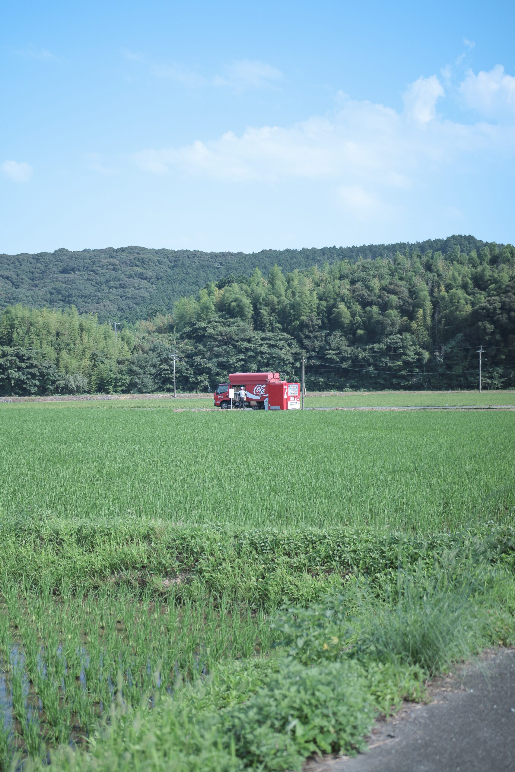 truck near crop field